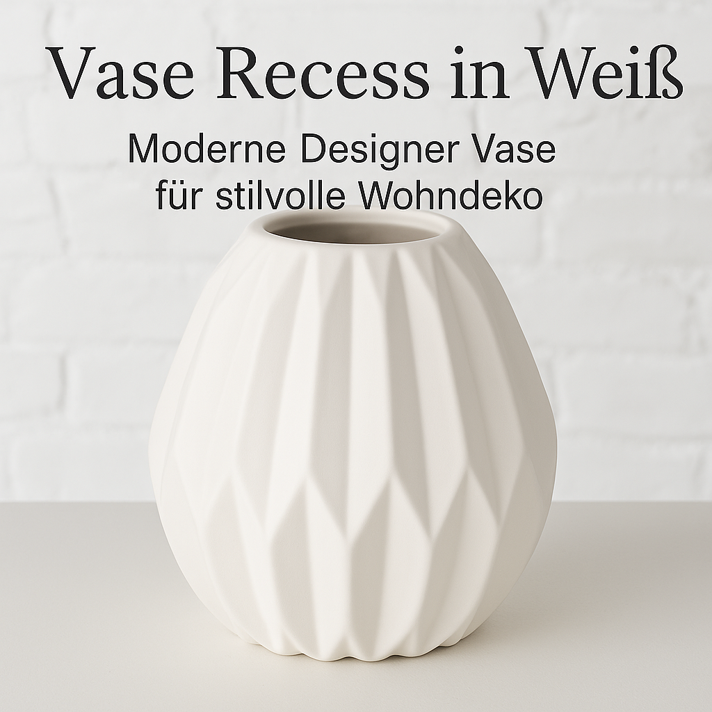 Designer Vase Recess Weiß – moderne Keramikvase für stilvolle Wohndeko